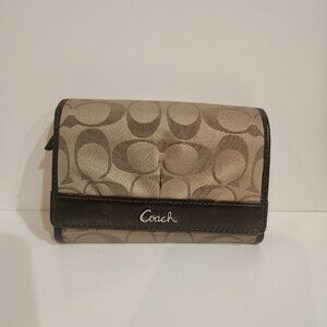 Coach Wallets | Coach Bifold Button Shut | Color: Beige Khaki Brown | Size: OS